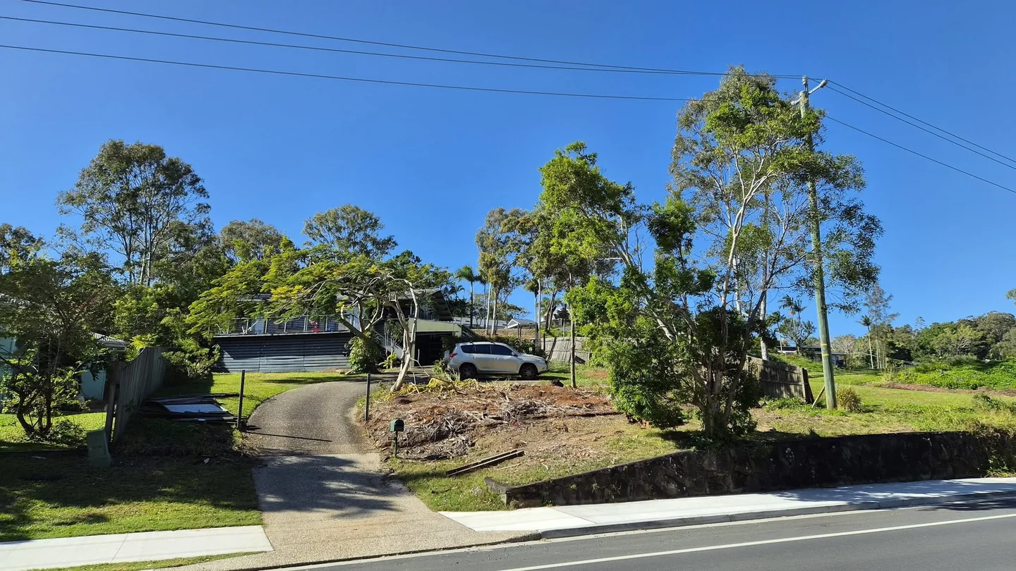 Sunshine Coast residential property with trees and vegetation cleared from the front yard